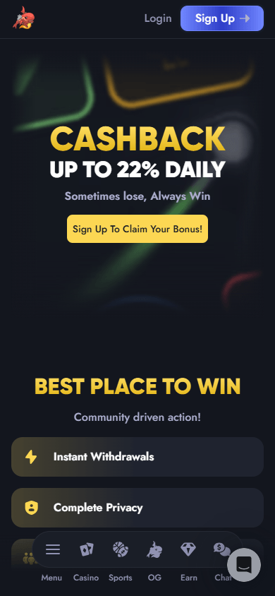 Whale.io_Casino_homepage_mobile