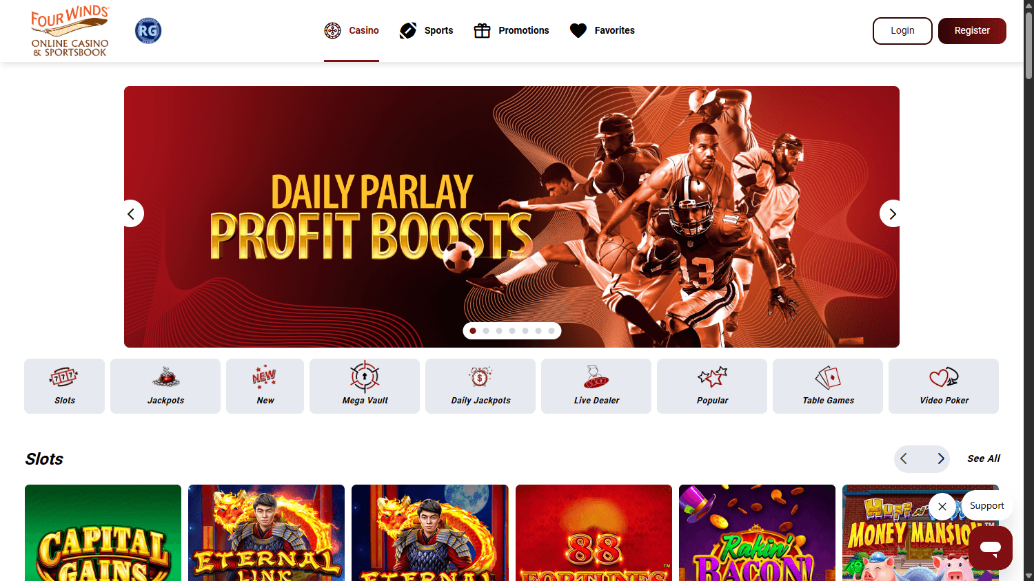 four_winds_online_casino&sportsbook_homepage_desktop