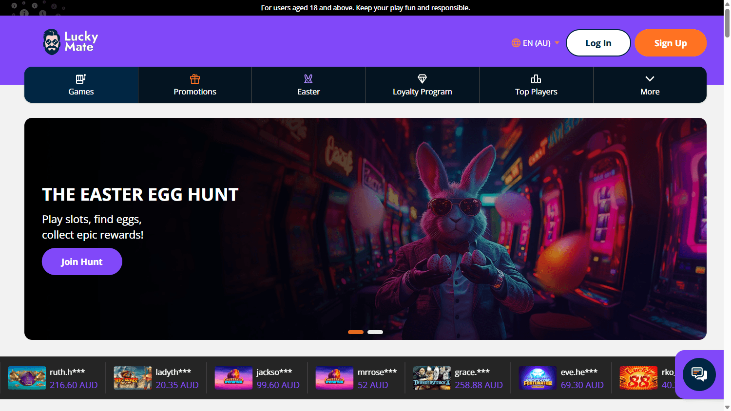 lucky_mate_casino_homepage_destkop