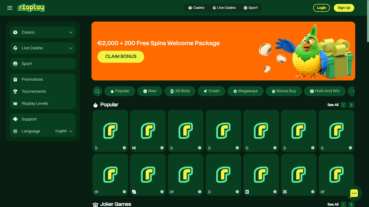 Rioplay_Casino_homepage_desktop