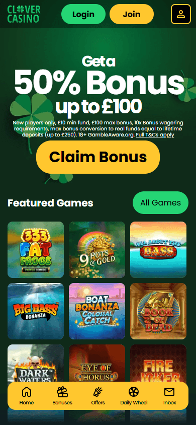 Clover_Casino_homepage_mobile