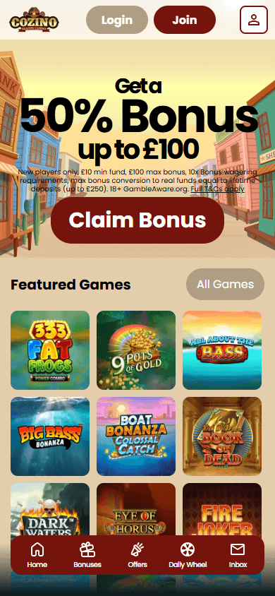 cozino_casino_homepage_mobile