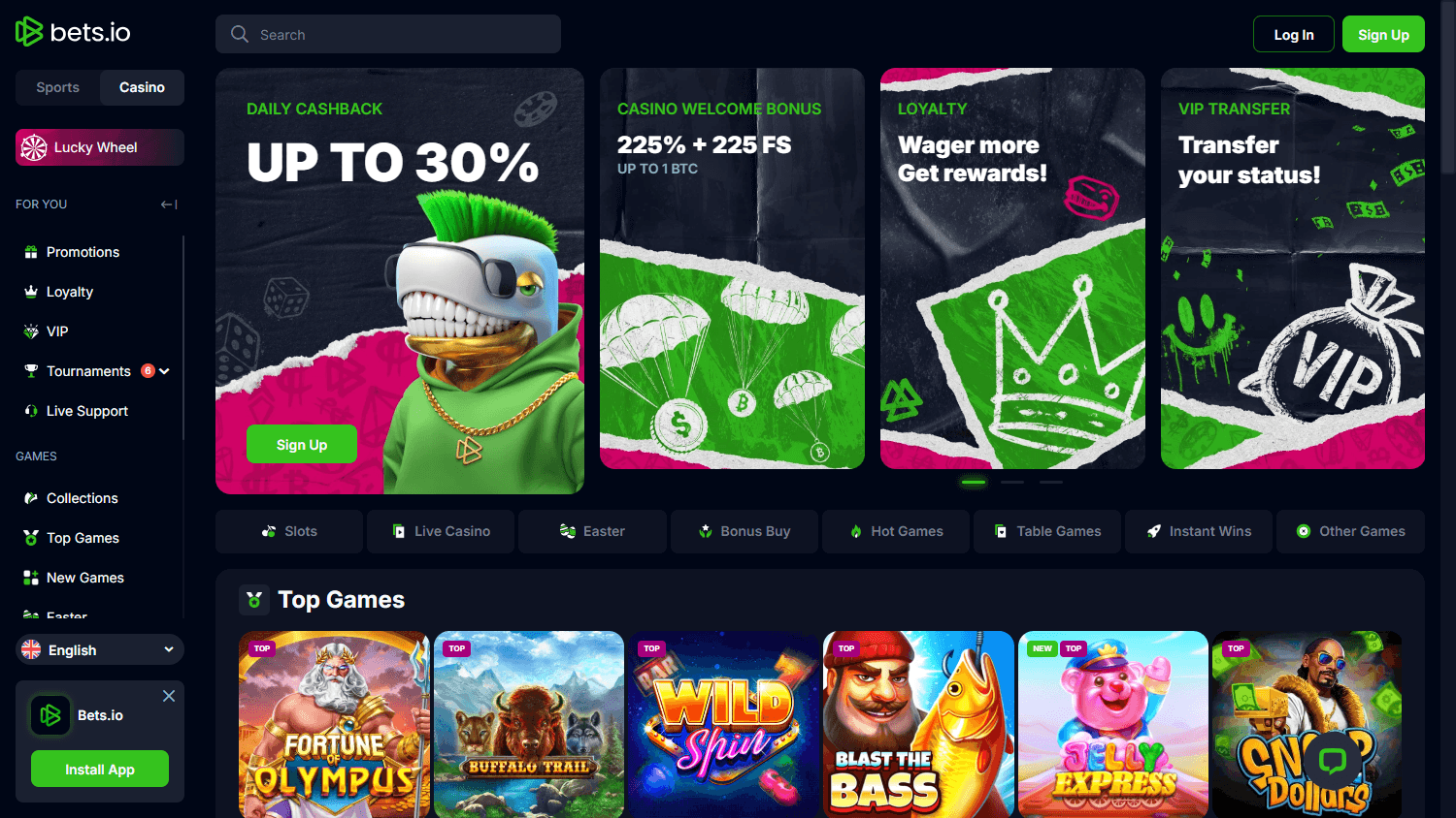 Bets.io_Casino_homepage_desktop