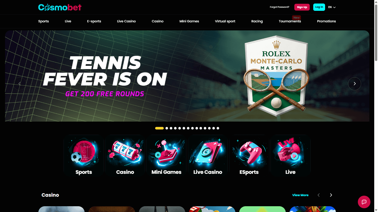 Cosmobet_Casino_homepage_desktop