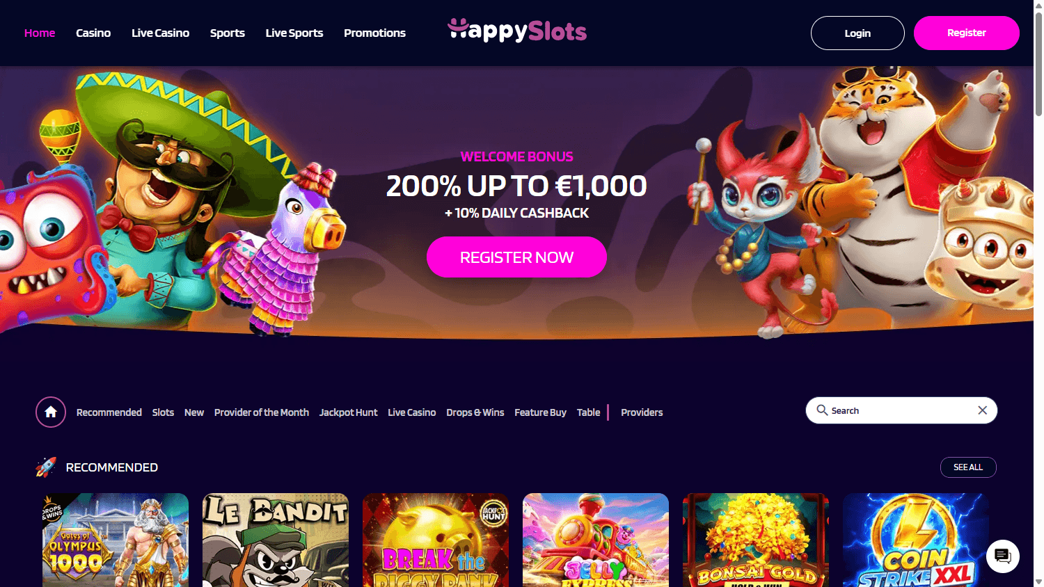 happyslots_casino_homepage_desktop