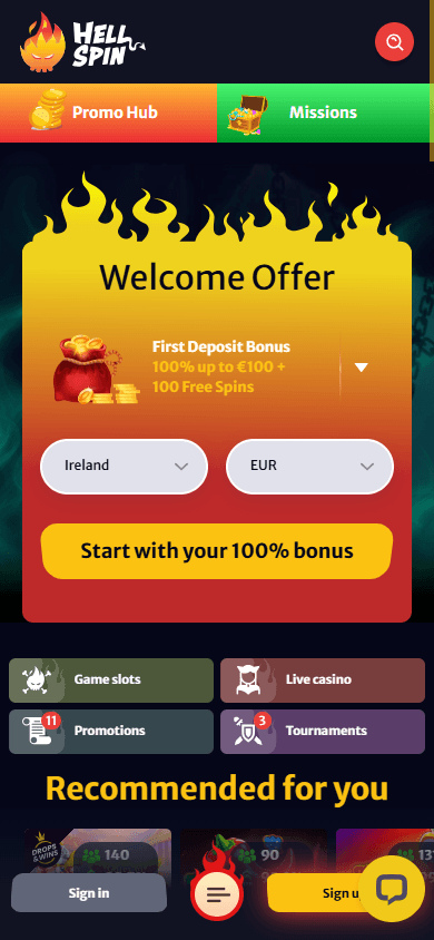 hellspin_casino_homepage_mobile