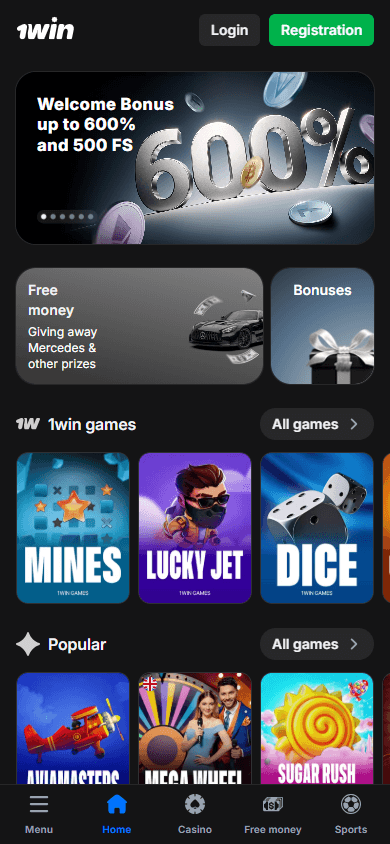 1win_Casino_homepage_mobile