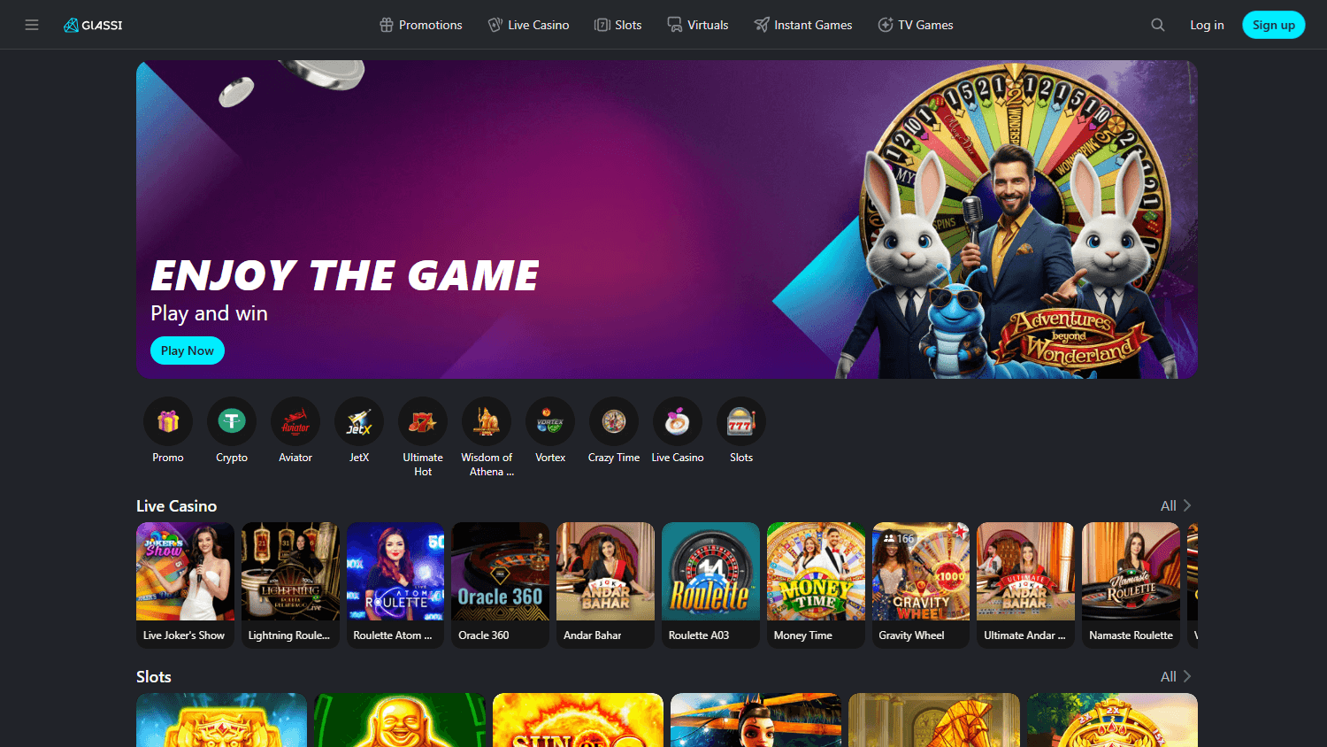 Glassi_Casino_homepage_desktop