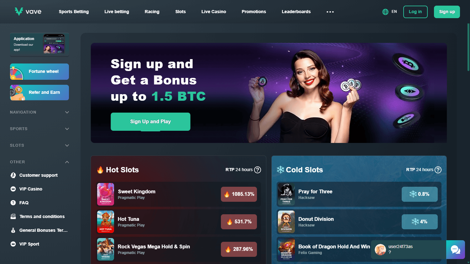 Vave_Casino_homepage_desktop