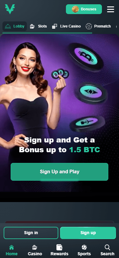 Vave_Casino_homepage_mobile
