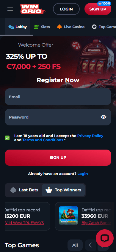 winorio_casino_homepage_mobile