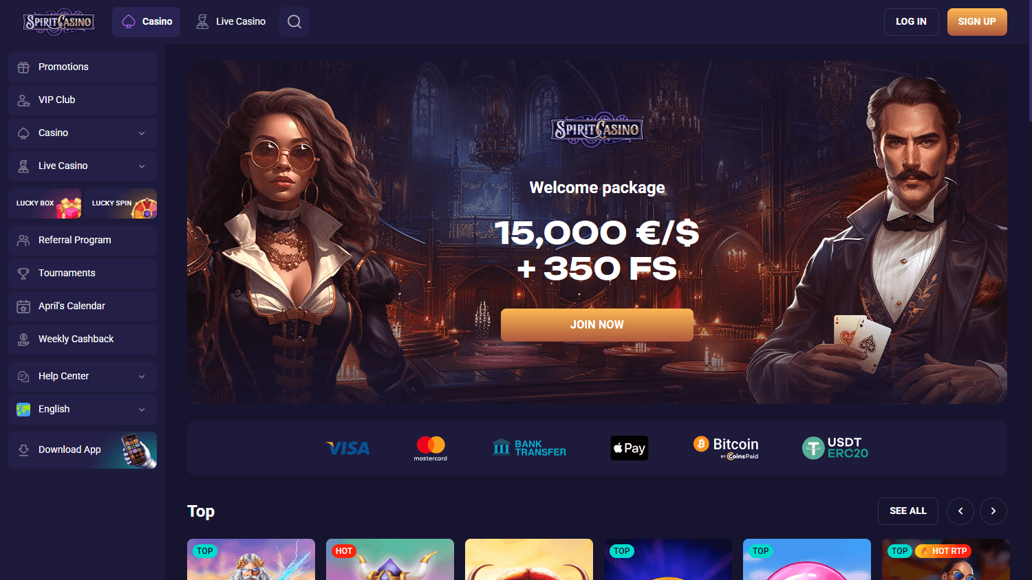 Spirit_Casino_homepage_desktop