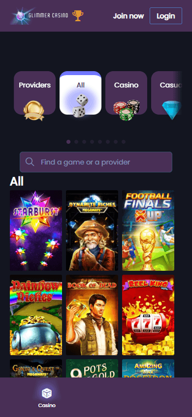 Glimmer_Casino_game_gallery_mobile