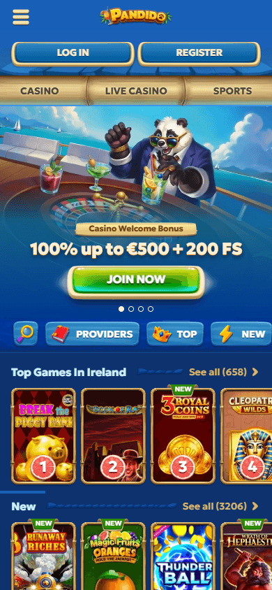 pandido_casino_homepage_mobile