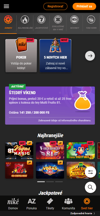 Niké_Casino_game_gallery_mobile