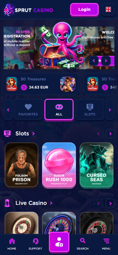 Sprut_Casino_homepage_mobile