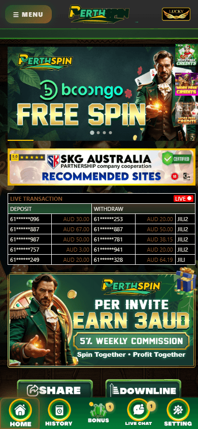 PerthSpin_Casino_homepage_mobile