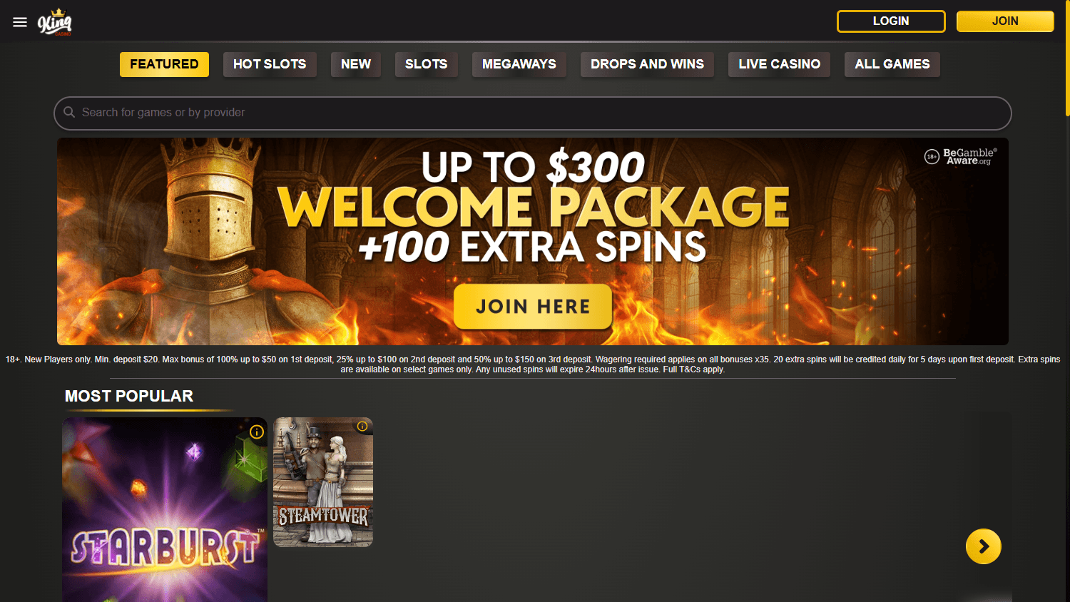 King_Casino_homepage_desktop