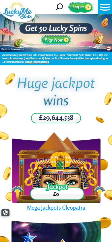 LuckyMe_Slots_Casino_UK_homepage_mobile