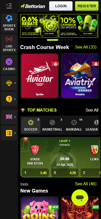 Bettorian_Casino_homepage_mobile