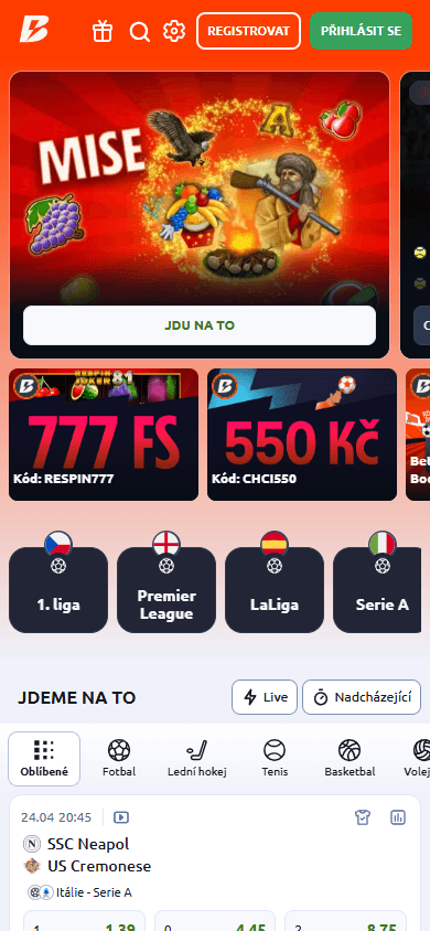 Betano_Casino_CZ_homepage_mobile