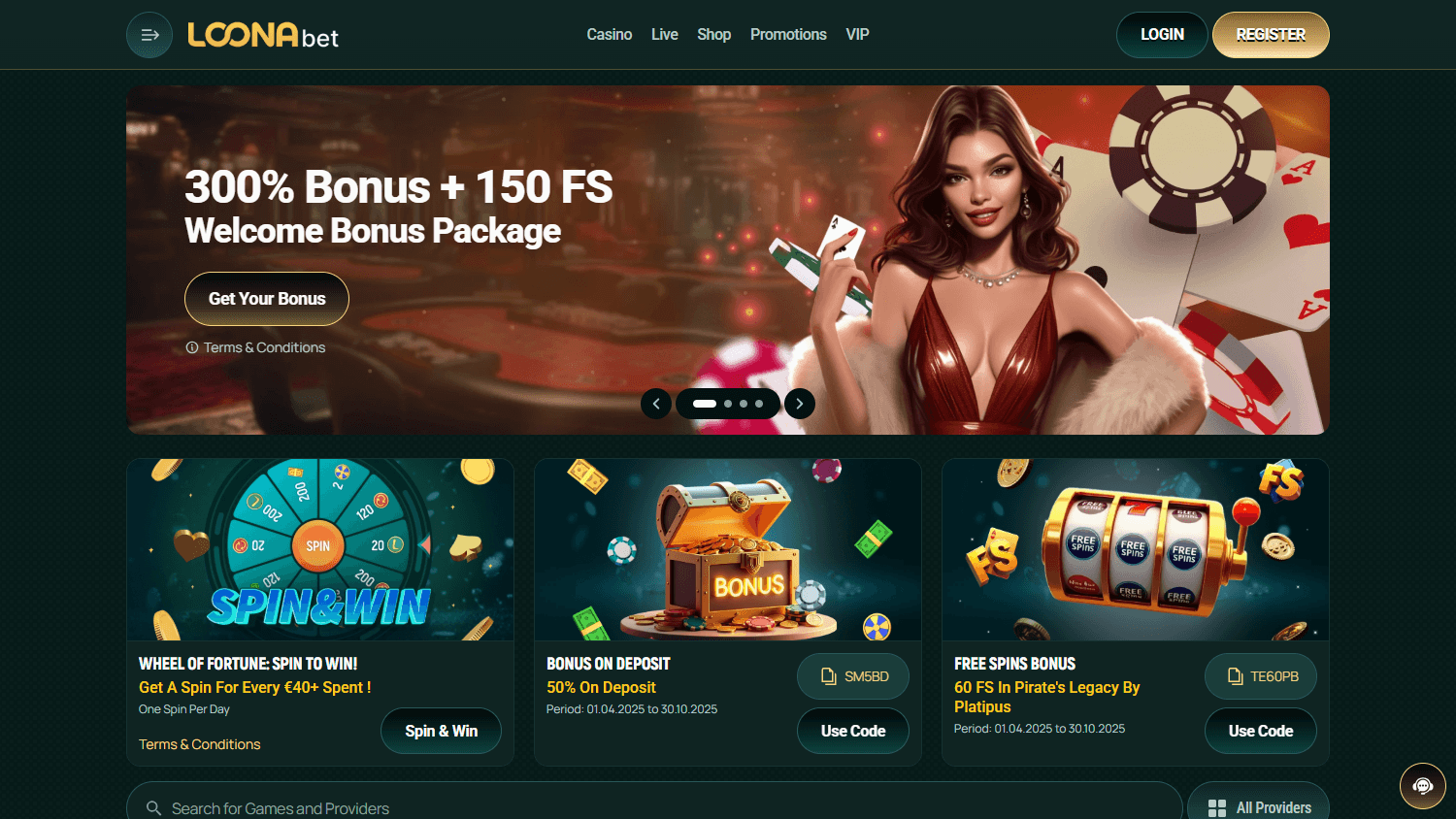 Loonabet_Casino_homepage_desktop