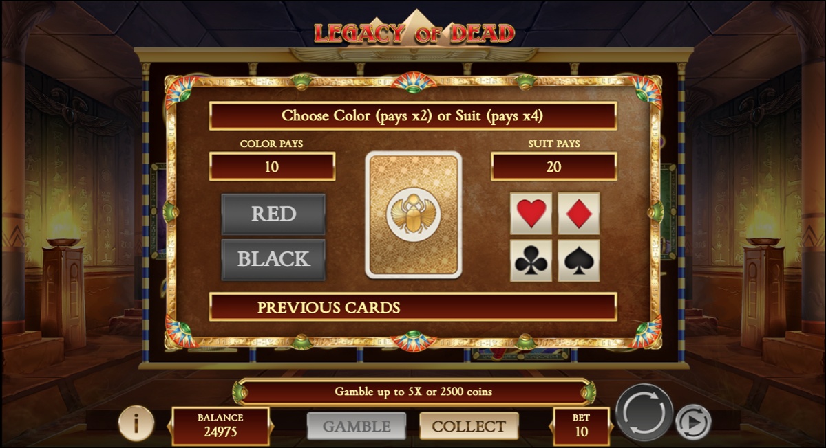Legacy of Dead gamble feature