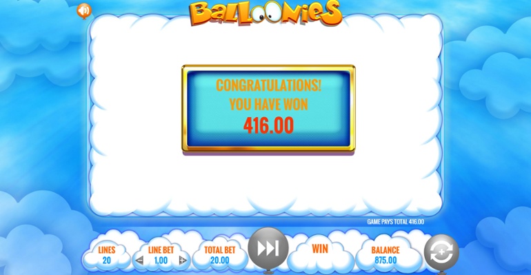 Balloonies free spins win