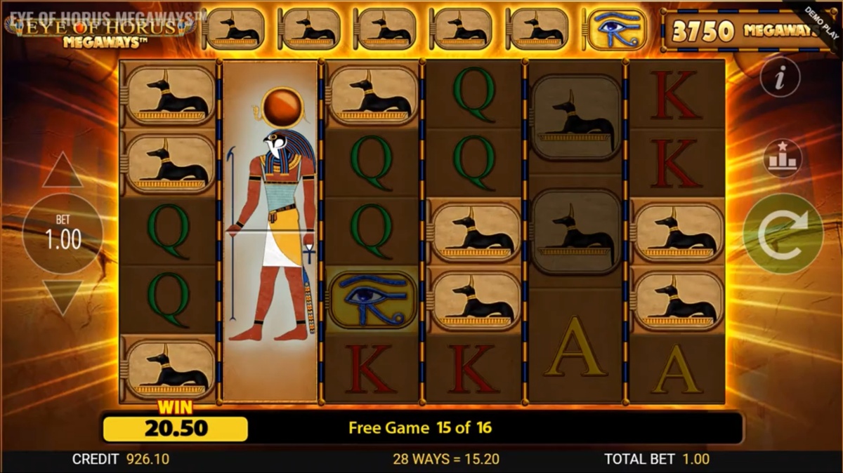 Eye of Horus Megaways free spins upgrade feature