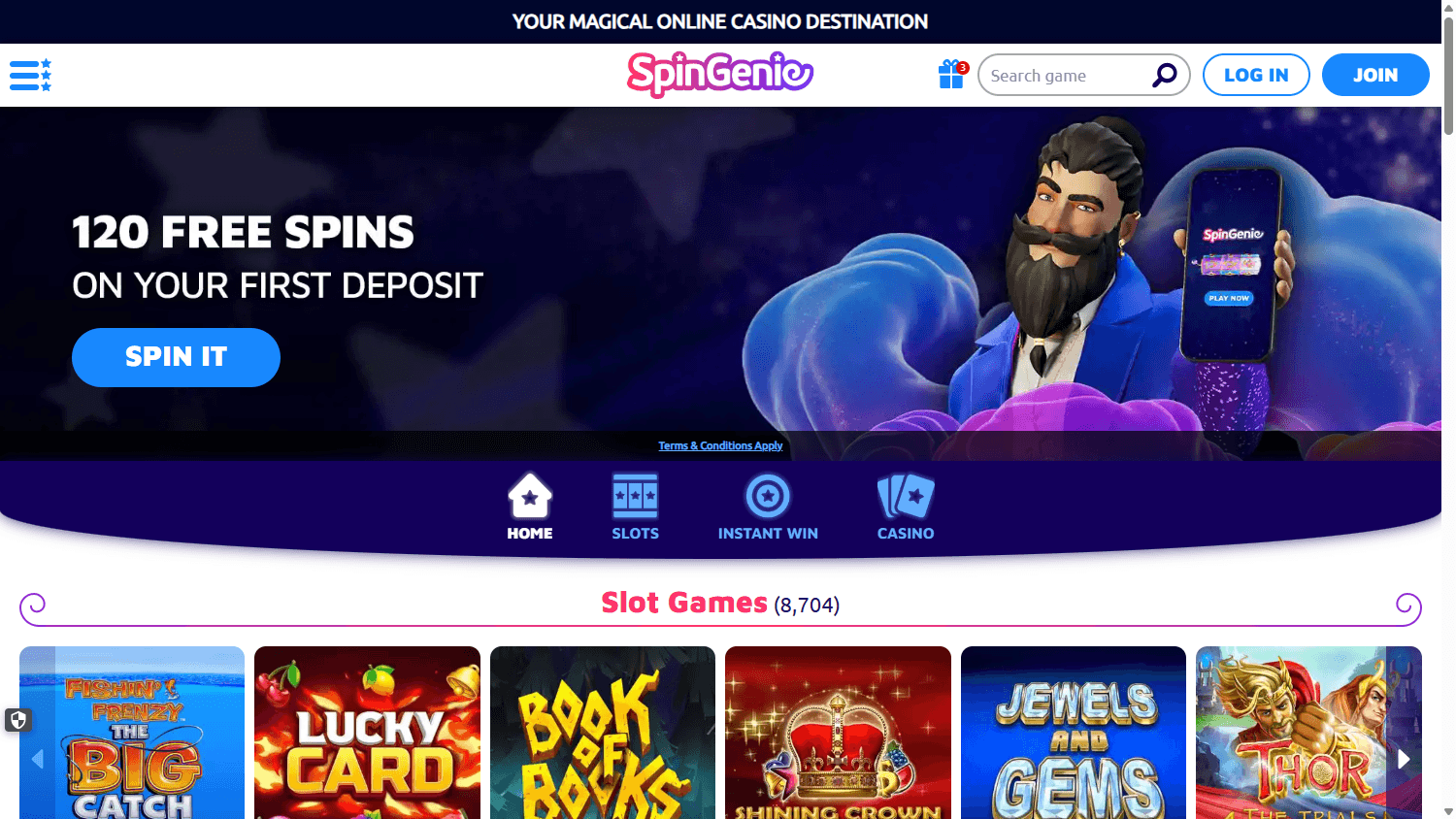 SpinGenie_Casino_homepage_desktop