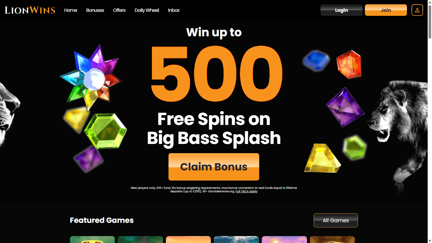lion_wins_casino_homepage_desktop