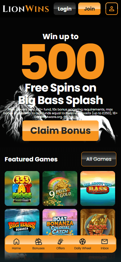 lion_wins_casino_homepage_mobile