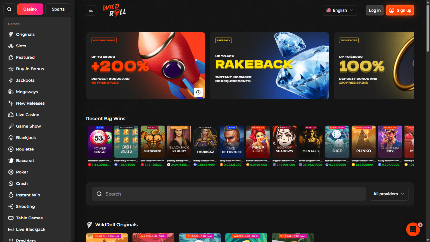 wildroll_casino_homepage_desktop