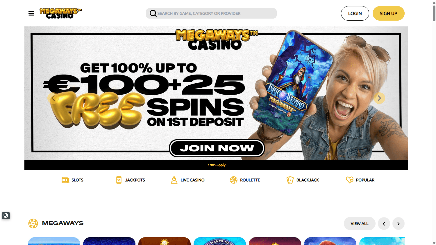 Megaways_Casino_homepage_desktop