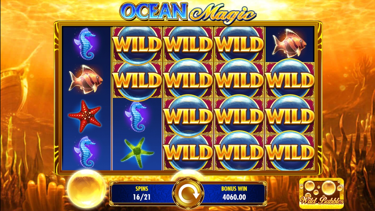 Ocean Magic multiplied wilds in free spins