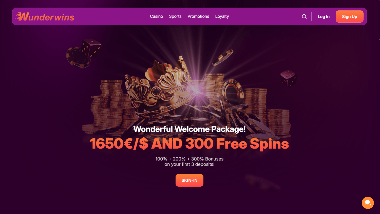 wunderwins_casino_homepage_desktop