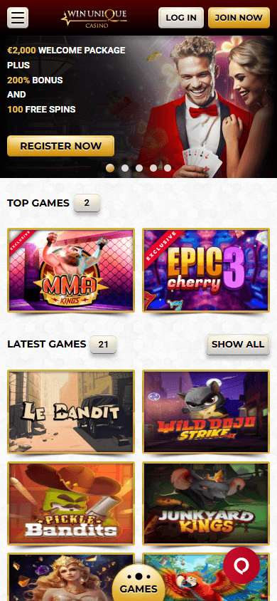 win_unique_casino_homepage_mobile