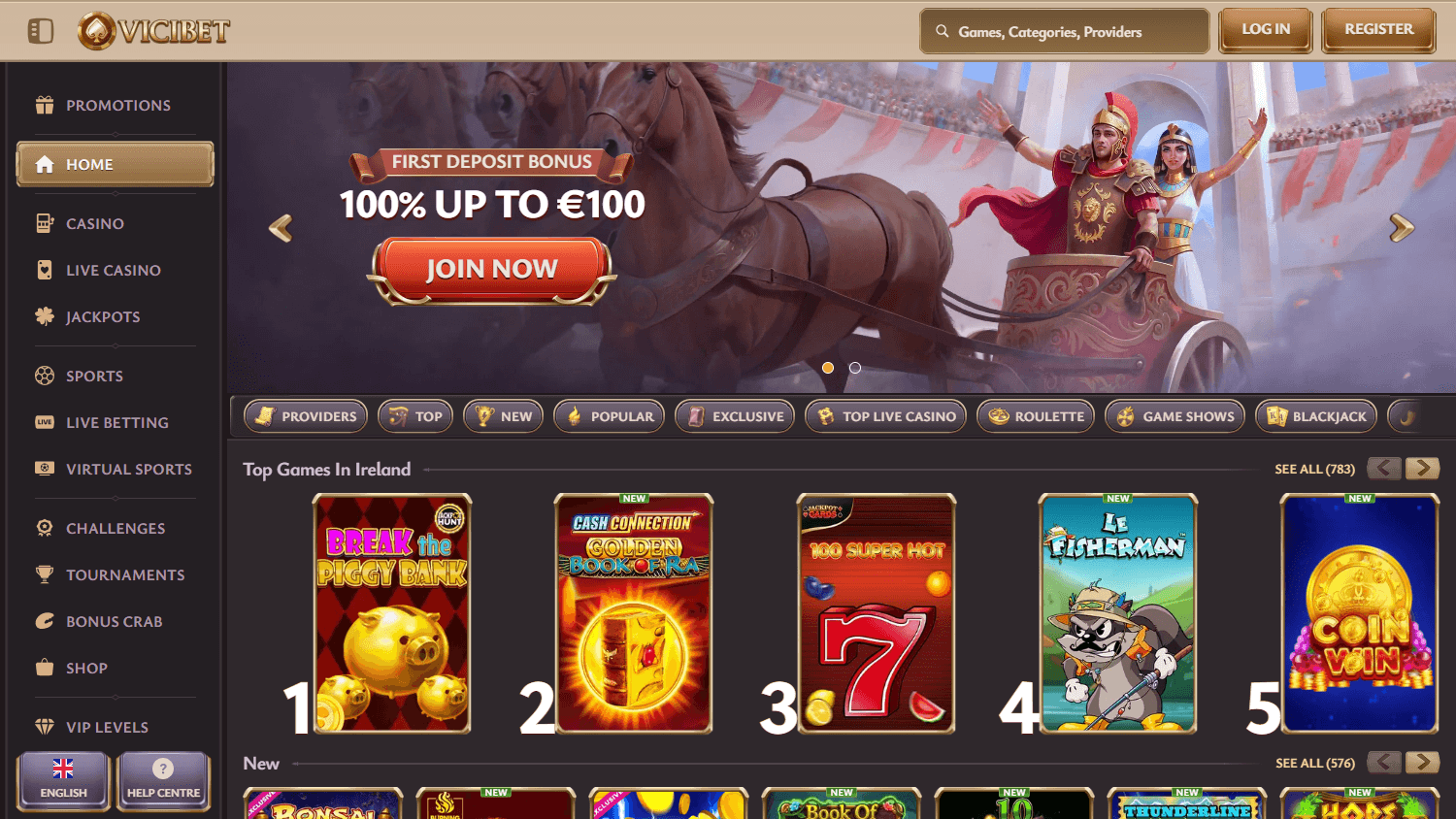 vicibet_casino_homepage_desktop