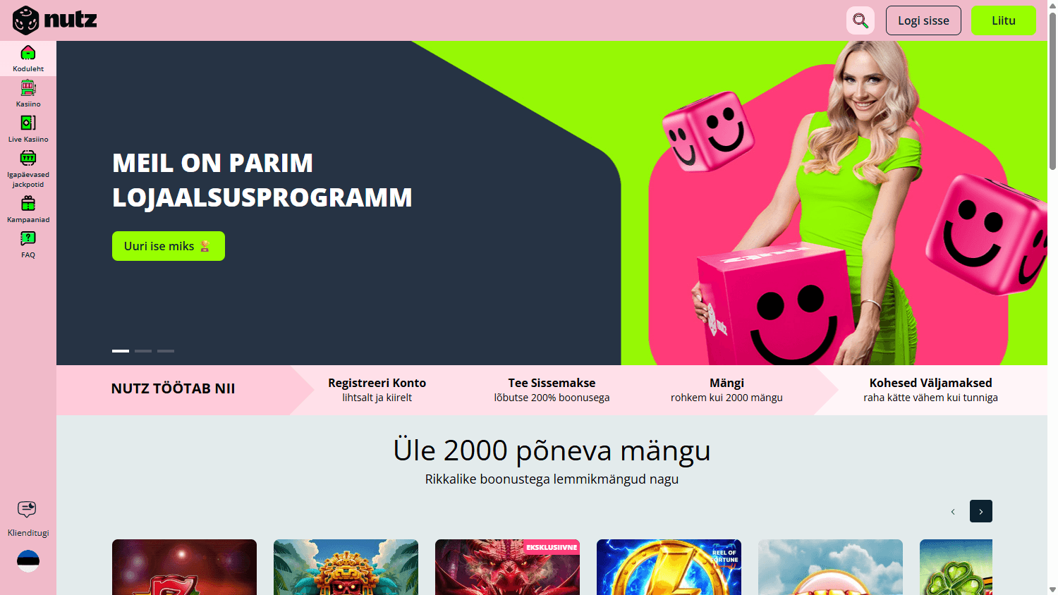 nutz_casino_homepage_desktop