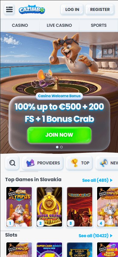 Cazimbo_Casino_homepage_mobile