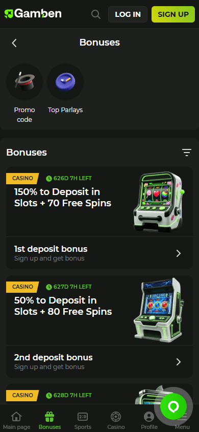 Gamben_Casino_promotions_mobile