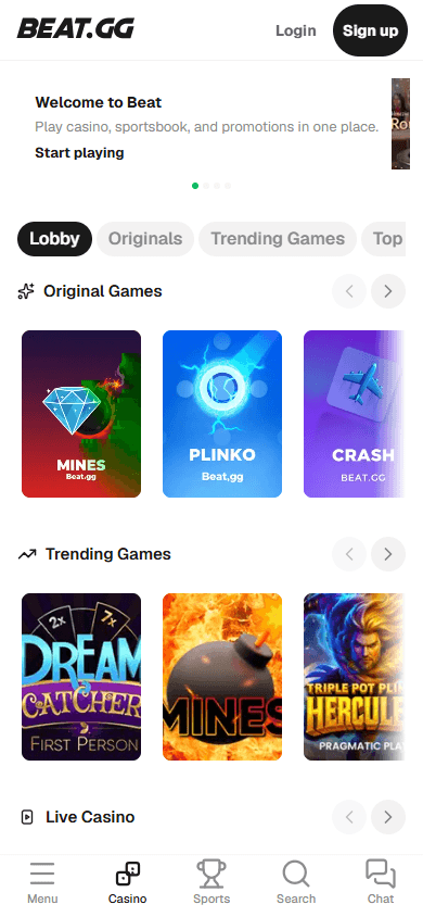 beat.gg_casino_homepage_mobile
