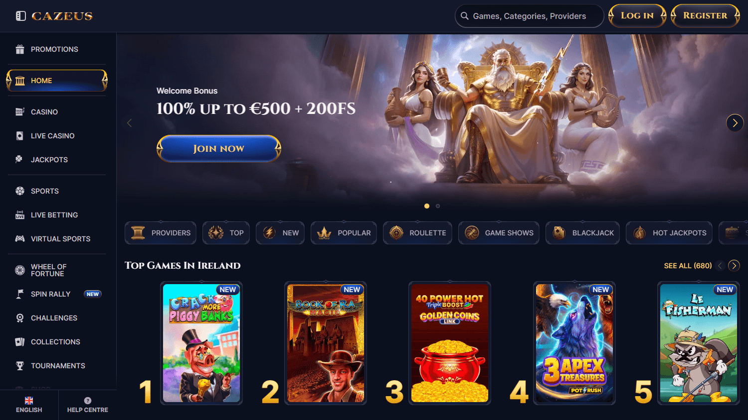 cazeus_casino_homepage_desktop