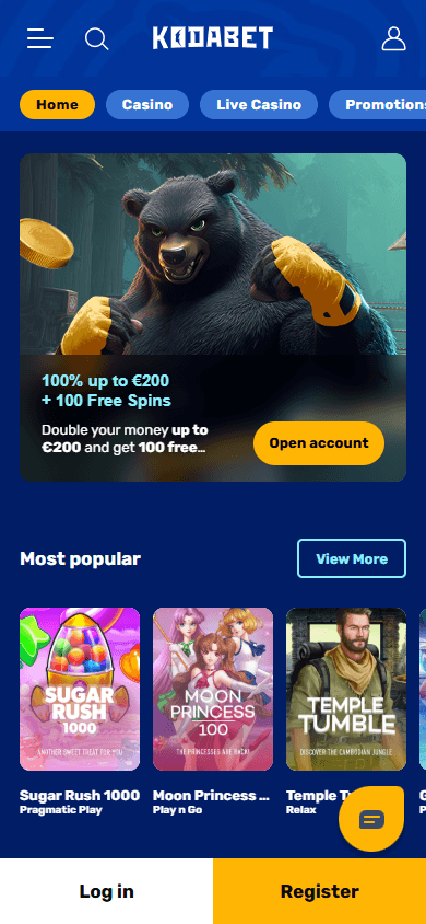 kodabet_casino_homepage_mobile