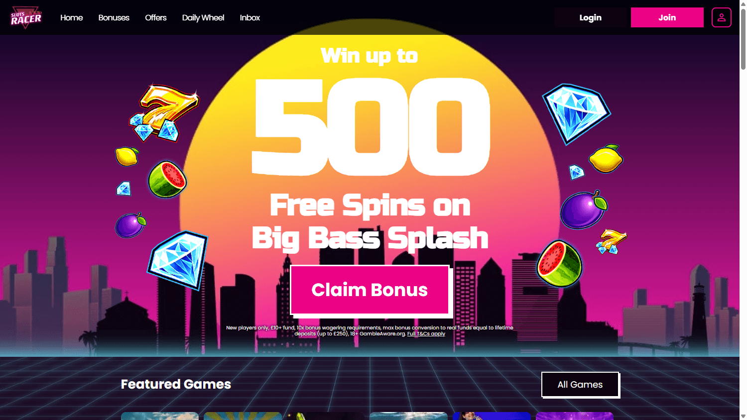 Slots_Racer_Casino_homepage_desktop
