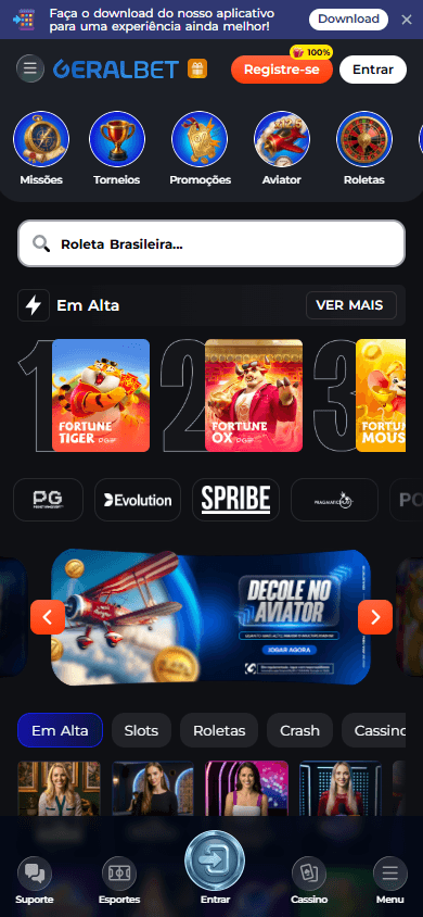 geralbet_casino_homepage_mobile