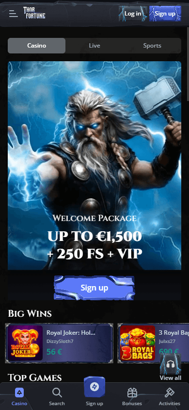 thorfortune_casino_homepage_mobile