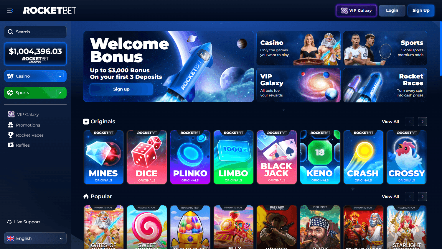 rocketbet_casino_homepage_desktop