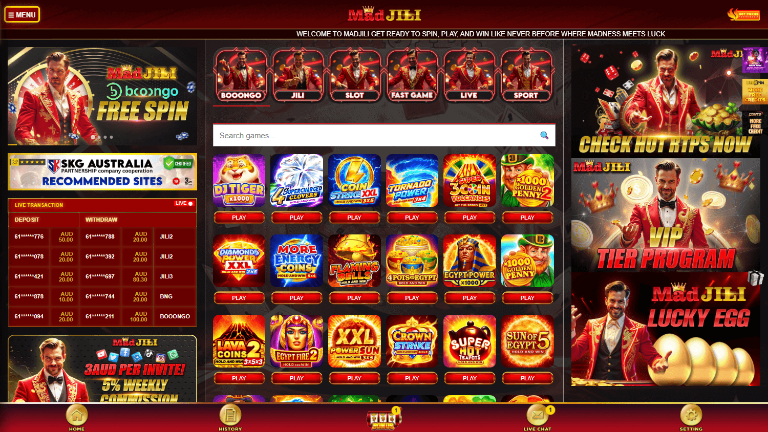 madjili_casino_homepage_desktop