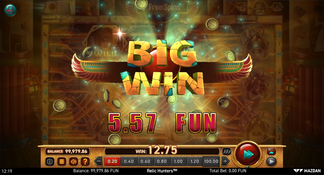 Big win in Relic Hunters and the Book of Faith